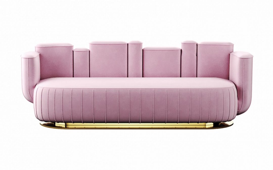 AJUI Modernes Sofa in Pink